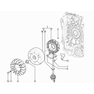 Ontsteking - Stator - Vliegwiel Piaggio Typhoon 50 2-takt Euro 3 2011