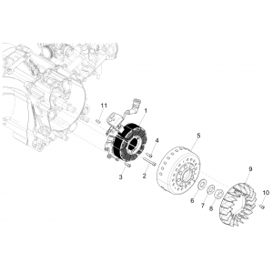 Ontsteking - Stator - Vliegwiel Vespa GTS 125 IE ABS Euro 4 2019