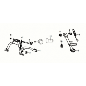 Main stand - kick starter arm Sym X-Pro 50 E5