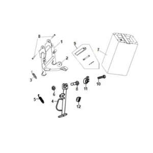Main stand - side stand - battery assy Sym E-Fiddle