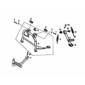 Middenstandaard - Zijstandaard - Kickstartpedaal Sym Orbit II Euro 4 Mat Gray