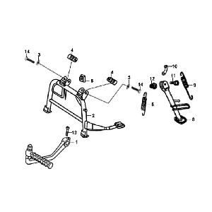 Middenstandaard - Zijstandaard - Kickstartpedaal Sym Fiddle White WH8018P