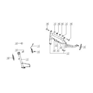 Middenstandaard - Zijstandaard Kymco Xciting 400i Geel