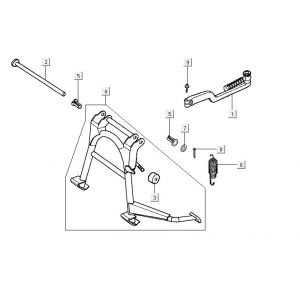 Middenstandaard - Kickstartpedaal Kymco Yup 50 2-takt AC zwart glans