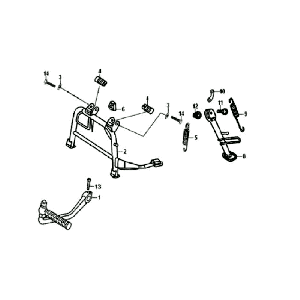 Middenstandaard - Zijstandaard - Kickstartpedaal Sym Orbit (BU289) blue