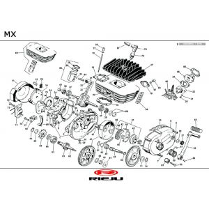 Motorblok in delen Rieju MX oranje 2000 2-takt