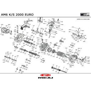 Motorblok in delen Rieju RR Sport zwart 2004 2-takt