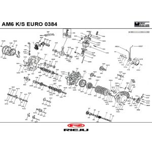 Motorblok in delen Rieju Spike-x rood 2008 2-takt