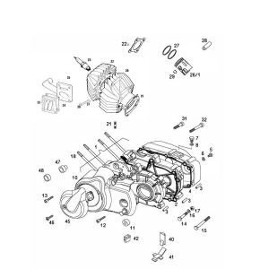 Carter - Cilinder - Zuiger - Cilinderkop - Bougie Tomos Flexer Ex 50 2-takt Elektrische start