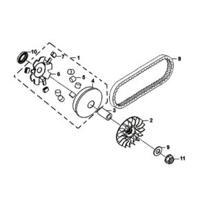 Movable drive face assy Sym Orbit II 125i E4