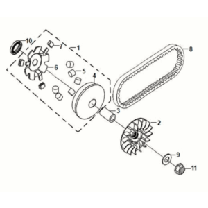 Movable drive face assy Sym Jet 14 125I AC E5 2021-2024