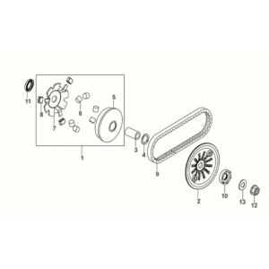 Movable drive face assy Sym Mio 50I E5