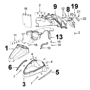 Mudguard Peugeot Django 125 EFI E4 2018-2020 MAD GREY (I2)