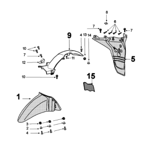 Mudguard Peugeot Tweet 125 EFI YO N SBC E4 2018-2020 JET BLACK (M7)