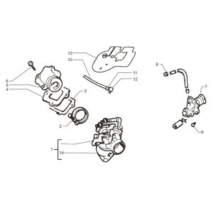 Carburateur - Oliepomp - Inlaatspruitstuk Beta Ark-k 50 2-takt AC zilver 2006