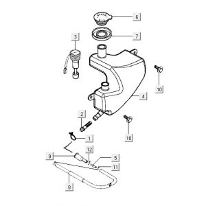 Olietank Kymco Yup 50 2-takt AC zwart glans