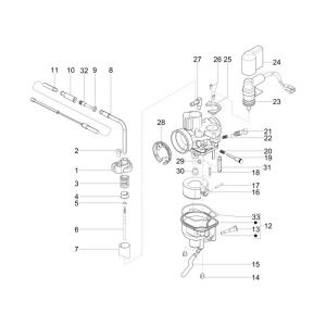 Carburateur onderdelen Vespa Sprint 50 2-takt AC