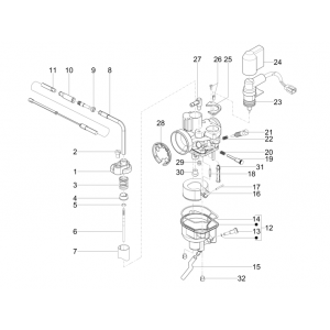 Carburateur onderdelen Piaggio NRG Power DD 50 2-takt LC 2007-2017