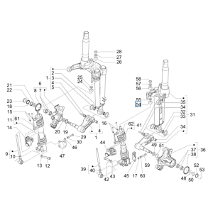 Voorvork onderdelen (Mingxing) Piaggio MP3 350 Maxi Sport ABS Euro 4 2018-2020