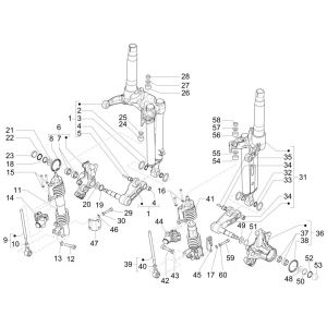 Voorvork onderdelen (Mingxing) Piaggio MP3 300 HPE / 300 HPE Sport ABS Euro 5 2020-2022