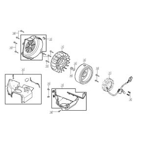 Ontsteking - Stator - Vliegwiel - Koelkappen Kymco Agility 16+ 125 Mat Metallic Silver