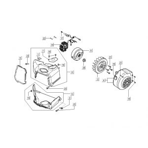 Ontsteking - Stator - Vliegwiel - Koelkappen Kymco Sento 50 4-takt Zwart Glans