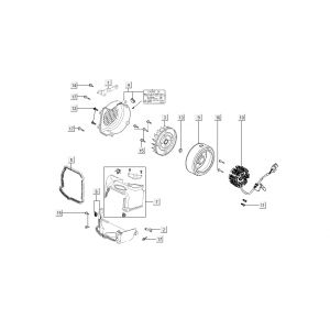 Ontsteking - Stator - Vliegwiel - Koelkappen Kymco Super8 50 4-takt 2007-2009 Rood zwart