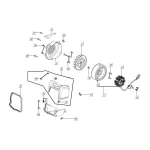 Ontsteking - Stator - Vliegwiel - Koelkappen Kymco Agility 16'+ 50i 4-takt Euro 4 Rood