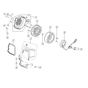 Ontsteking - Stator - Vliegwiel - Koelkappen Kymco City 16' 4-takt zwart