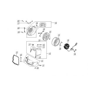 Ontsteking - Stator - Vliegwiel - Koelkappen Kymco People S 50 4-takt kersen rood
