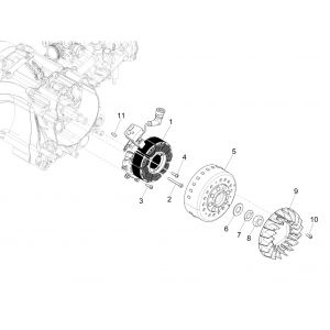 Ontsteking - Stator - Vliegwiel Vespa GTS 125 IE ABS Euro 4 2016-2018