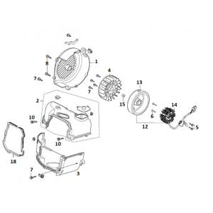 Ontsteking - Stator - Vliegwiel - Koelkappen - Koelvin GY6 10 / 12 inch Euro 4 2018→ p tm s
