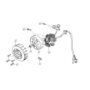 Ontsteking - Stator - Vliegwiel Kymco Vitality 50 2-takt AC pearl zilver