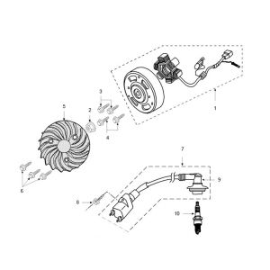 Ontsteking - Stator - Vliegwiel Peugeot Ludix pro 2-takt