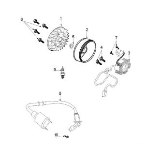 Ontsteking - Stator - Vliegwiel Peugeot Speedfight 3 50 4-takt AC