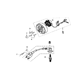 Ontsteking - Stator - Vliegwiel - Bobine - Bougie Peugeot Speedfight 3 50 2-takt LC zwart