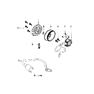 Ontsteking - Stator - Vliegwiel - Bobine - Bougie Peugeot Speedfight 4 50 4-takt AC Roodzwart