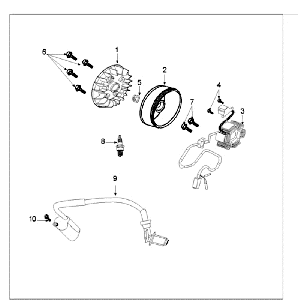 Ontsteking - Stator - Vliegwiel - Bobine - Bougie Peugeot Tweet old zwart