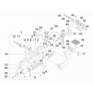 Rempomp - Rempedaal Piaggio MP3 300 LT Sport 2009-2014
