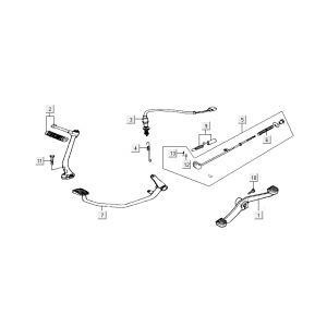 Rempedaal - Kickstartpedaal - Schakelpedaal Kymco Activ 50 4-takt rood-zwart