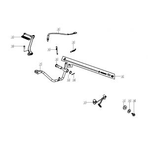 Rempedaal - Kickstartpedaal - Schakelpedaal Kymco K-Pipe 4-takt Glans Zwart