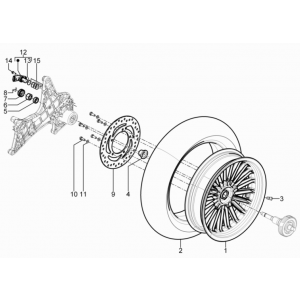 Achterwiel - Remschijf Piaggio Beverly 125 RST 4V Euro 3 2010-2015