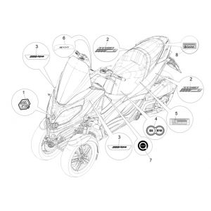 Emblemen - Stickers - Logo Piaggio MP3 300 HPE / 300 HPE Sport ABS Euro 5 2020-2022