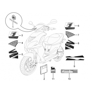 Emblemen - Stickers - Logo Piaggio NRG Power DD 50 2-takt LC 2007-2017 wit 544