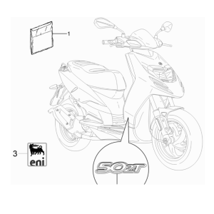 Emblemen - Stickers - Logo Piaggio Typhoon 50 2-takt Euro 3 2011