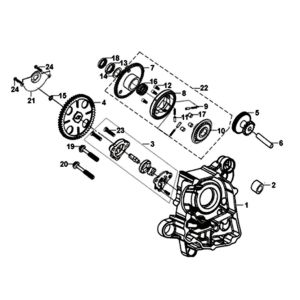 R. crank case-oil pump assy Sym Orbit II 125i E4