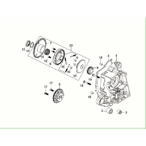 Carterhelft rechts - Startkoppeling - Oliepomp Sym Fiddle ll Euro 5