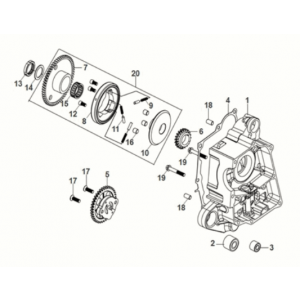 R crank case-oil pump assy Sym Mio 50I E5