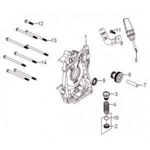 Carterhelft rechts - Oliefilter - Peilstok Sym Jet 14 50i Euro 5