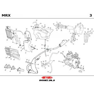 Radiateur - Koelsysteem - Uitlaat - Benzinetank Rieju MRX castrol 2001 2-takt
